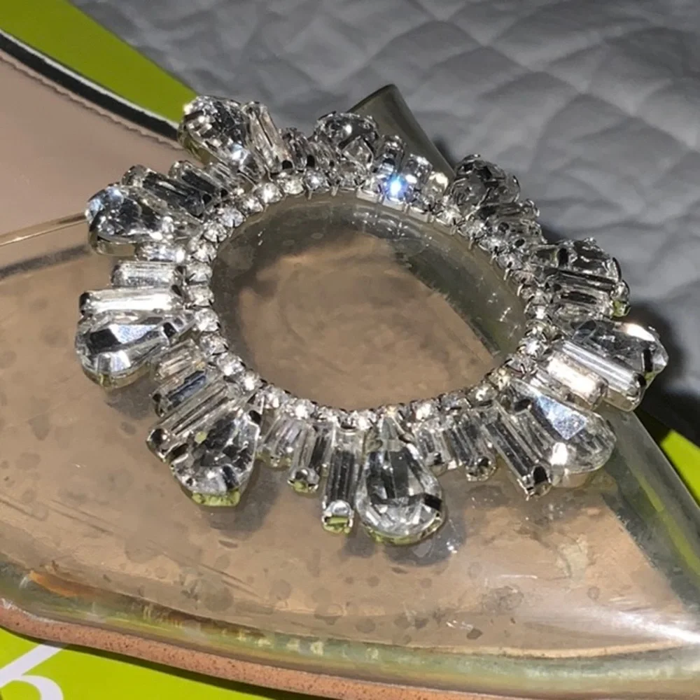 Gianni Bini Vailie Ankle Strap Pointy Flat SZ 8 in Clear PVC - Picture 6 of 16